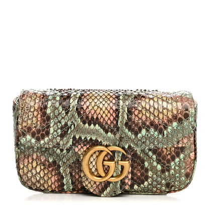 Gucci Snakeskin Matelasse GG Marmont Chain Belt Bag 1 of 11
