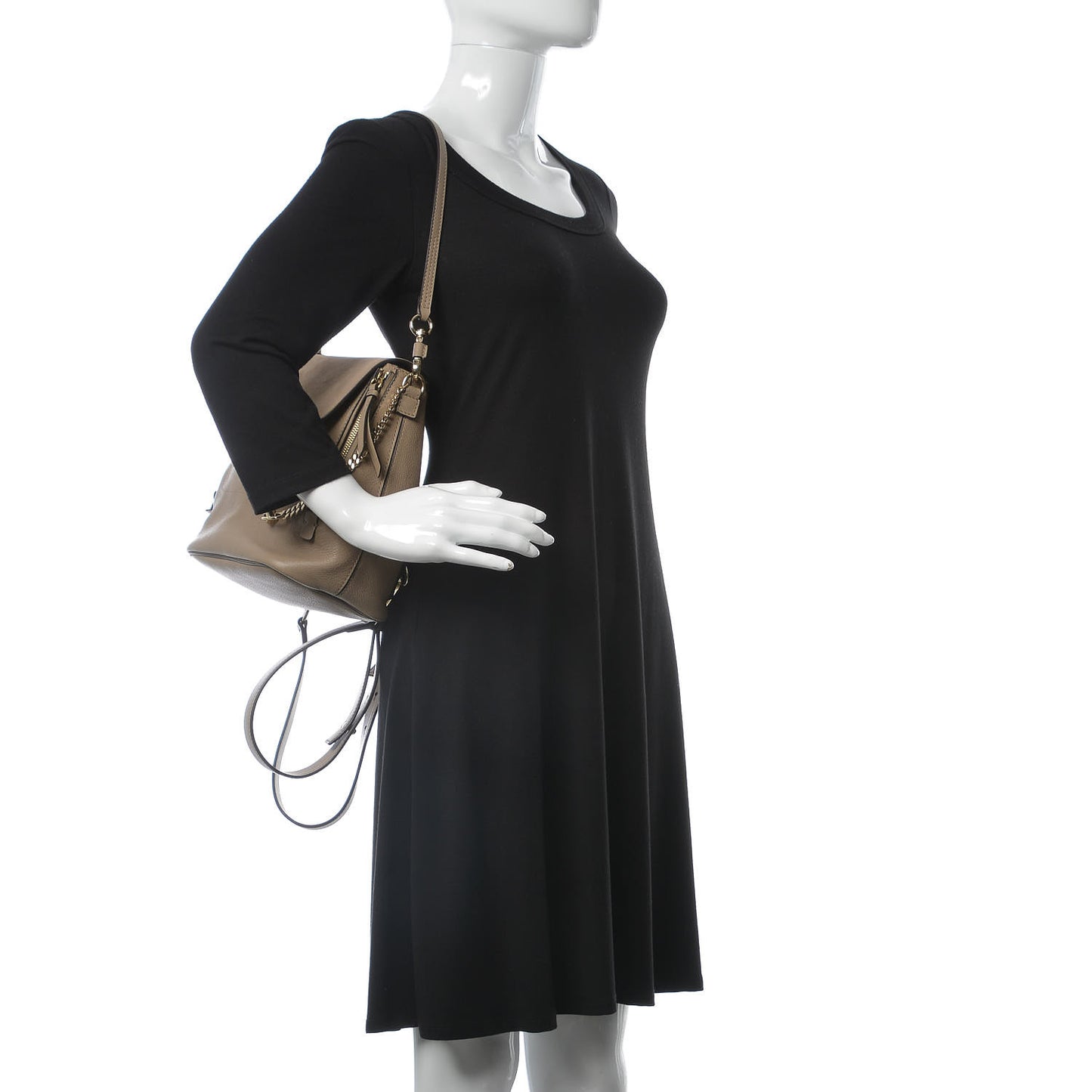 Suede Calfskin Small Faye Backpack Motty Grey