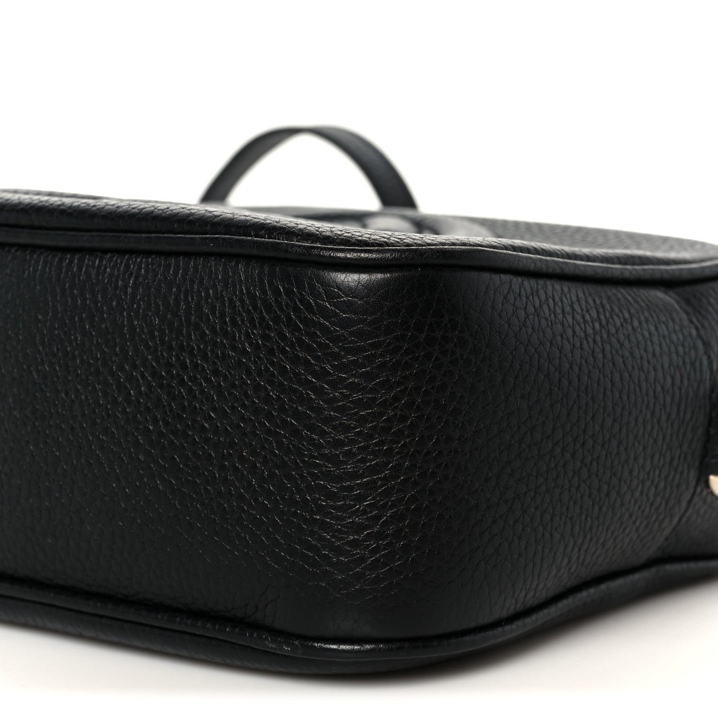 Pebbled Calfskin Small Soho Disco Bag Black