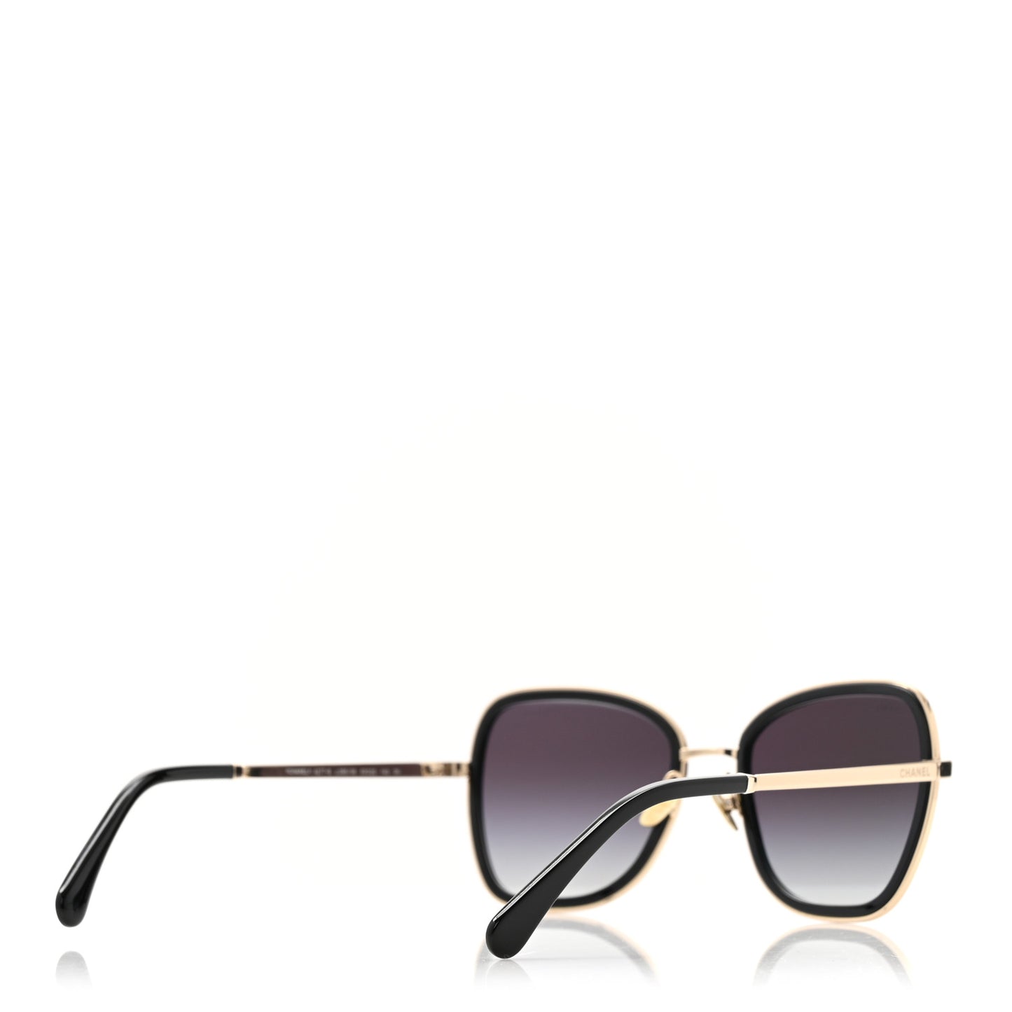 Square Frame Sequin Sunglasses 4277-B Black Silver