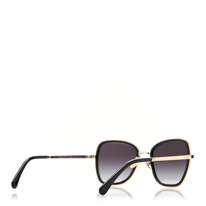Chanel Square Frame Sequin Sunglasses 4277-B Black Silver 4 of 10