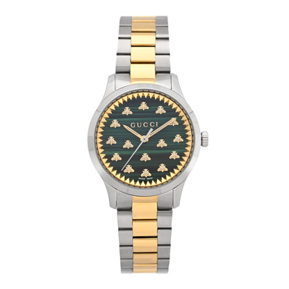 Gucci Stainless Steel Malachite 32mm G-Timeless Bee Quartz Watch 1 of 5