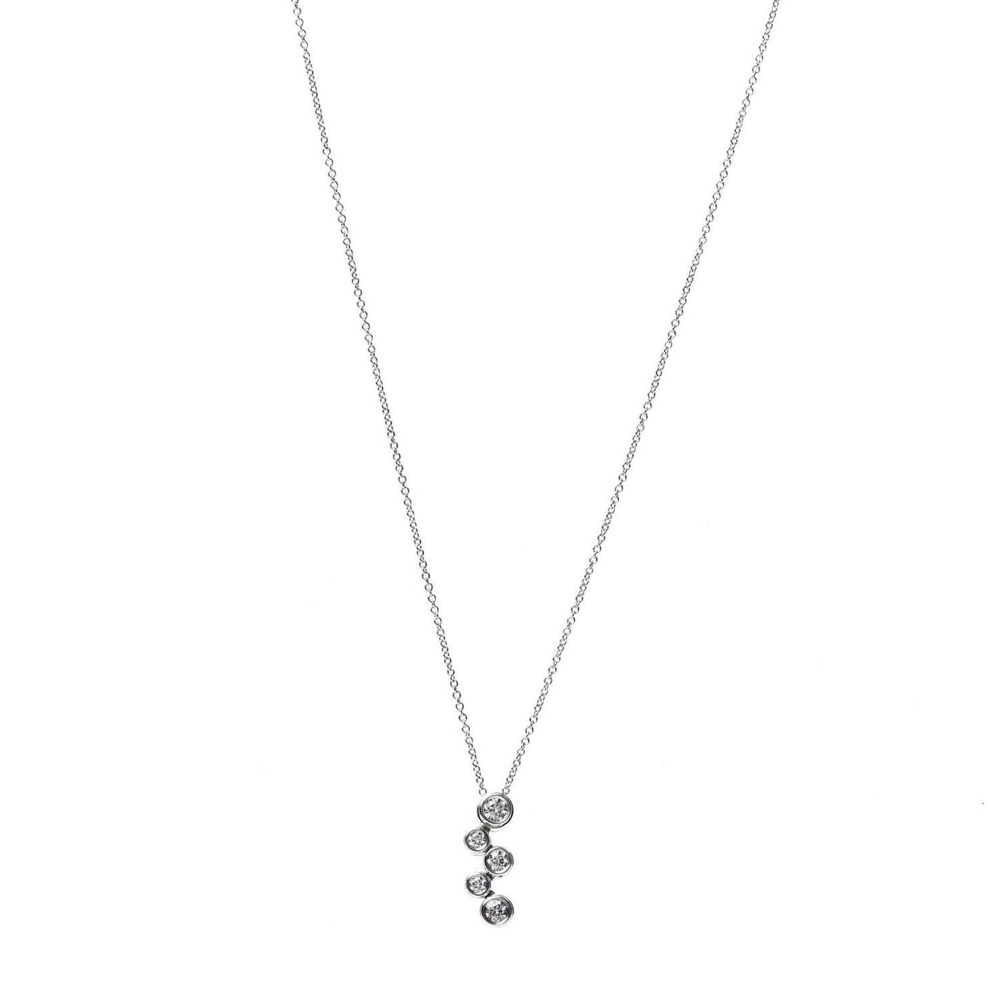 Platinum Diamond Bubble Pendant Necklace