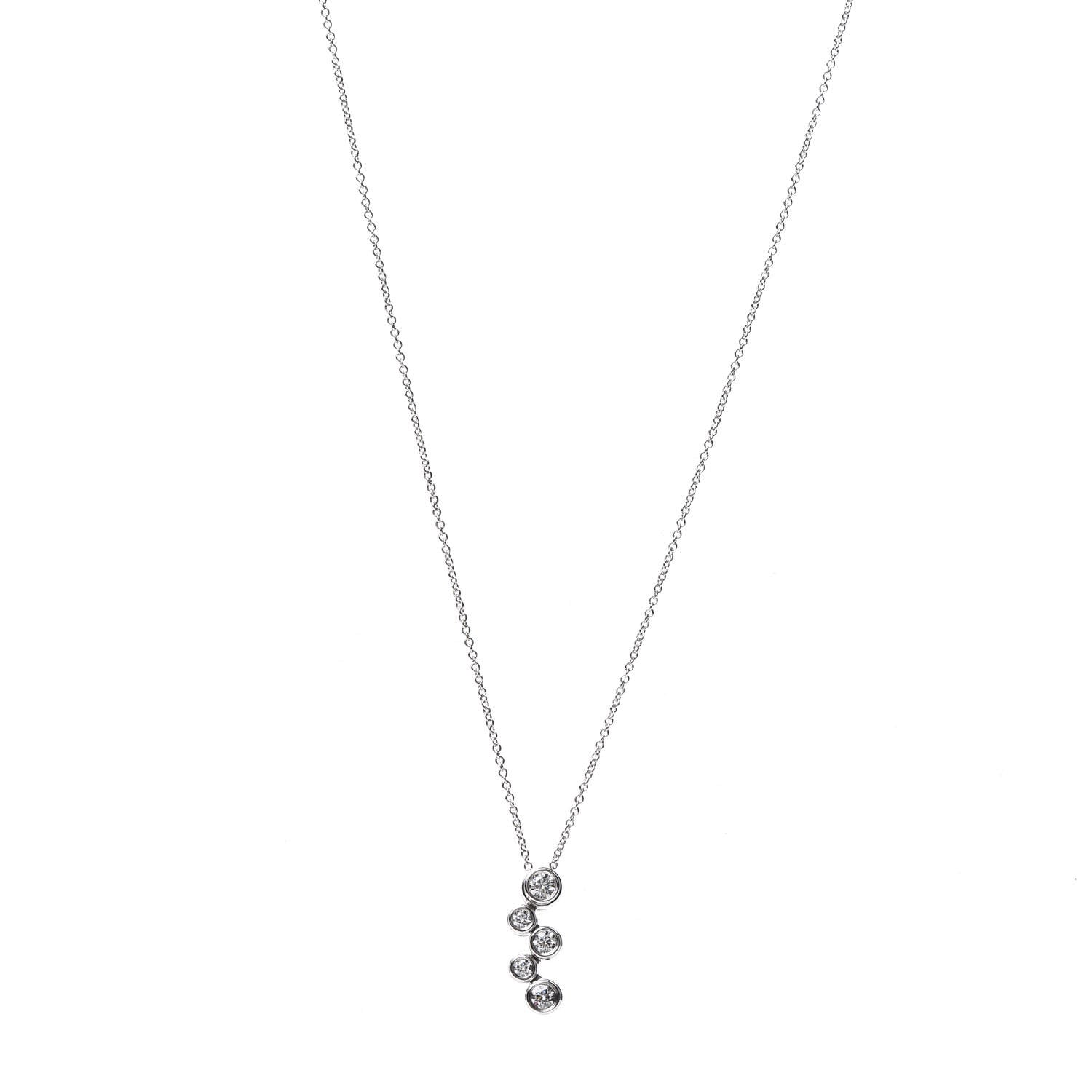 Tiffany Platinum Diamond Bubble Pendant Necklace 1 of 8