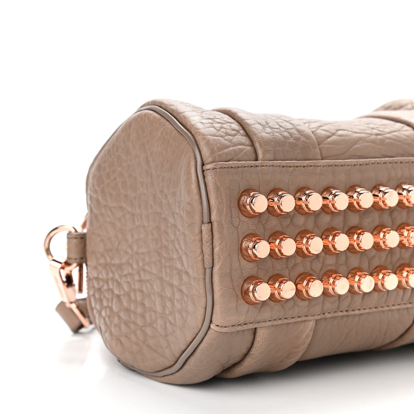 Pebbled Lambskin Mini Rockie Latte Rose Gold Hardware
