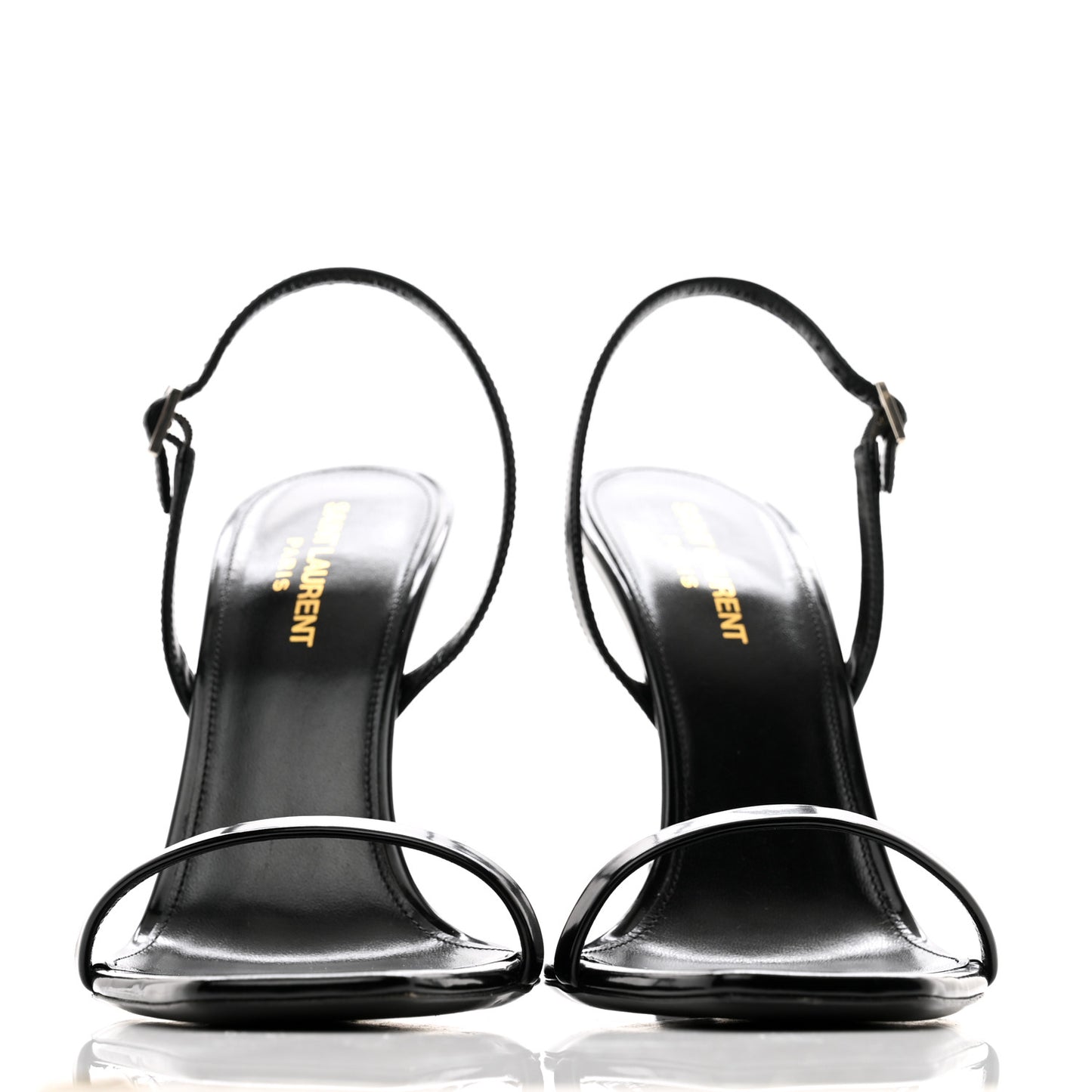 Patent Calfskin Opyum 110 Sandals 40.5 Black