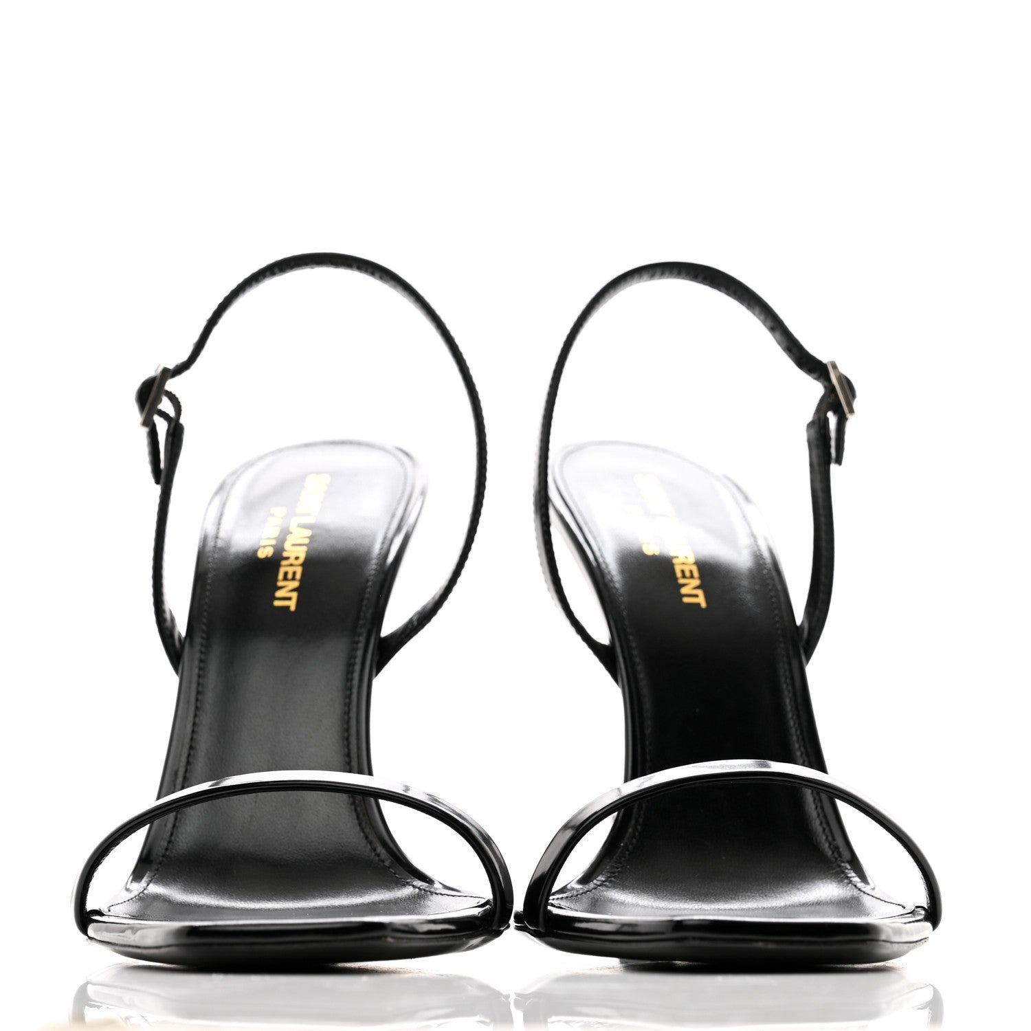 Saint Laurent Patent Calfskin Opyum 110 Sandals 40.5 Black 2 of 10