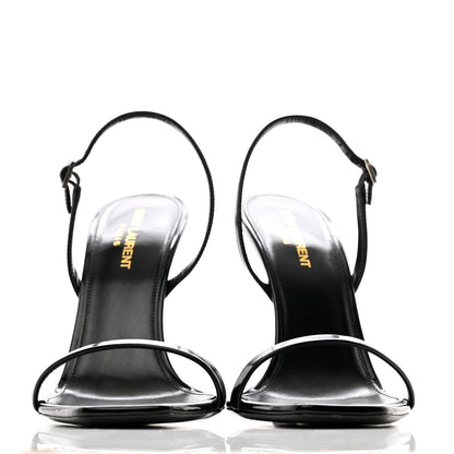 Saint Laurent Patent Calfskin Opyum 110 Sandals 40.5 Black 2 of 10