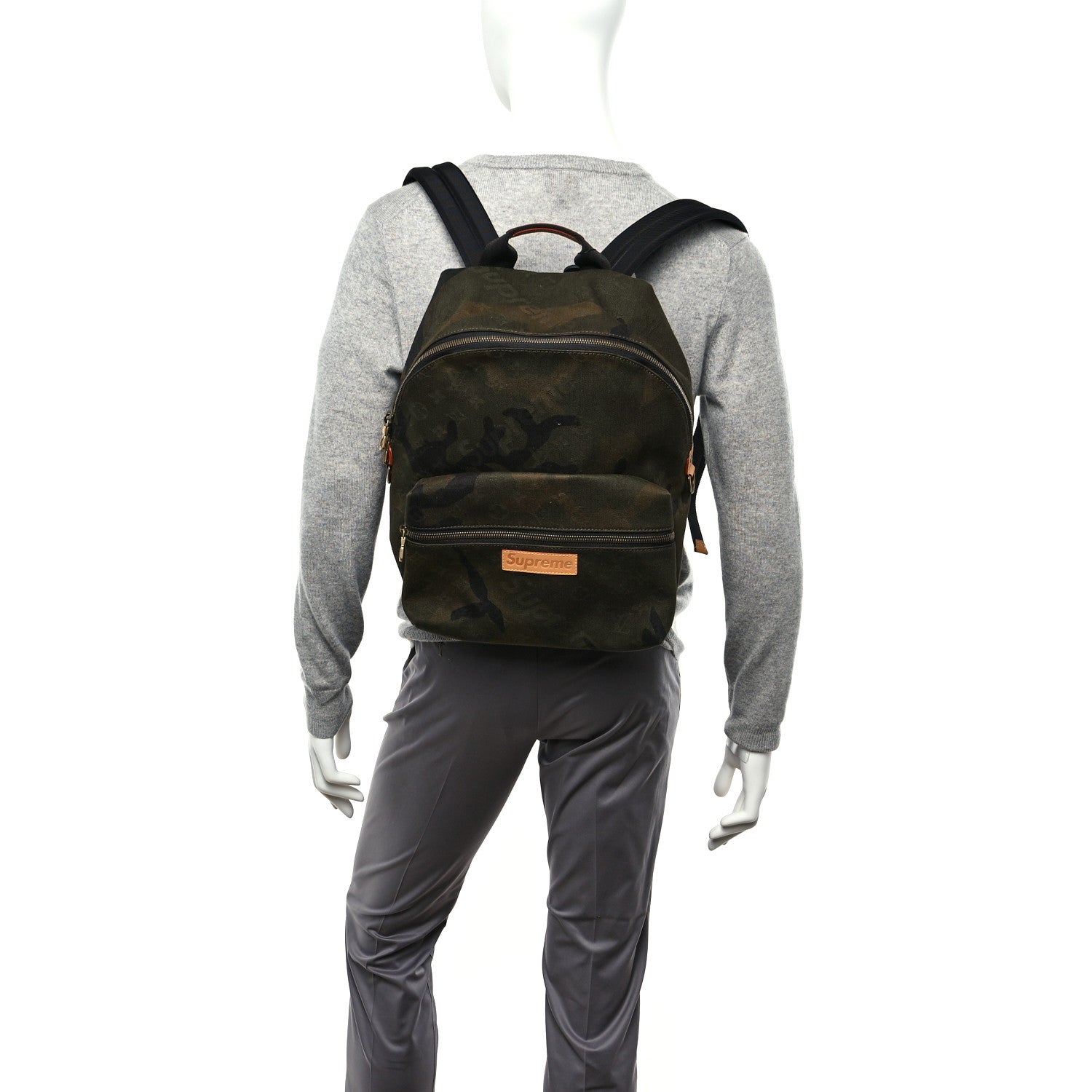 Louis Vuitton X SUPREME Canvas Camouflage Apollo Backpack 2 of 9