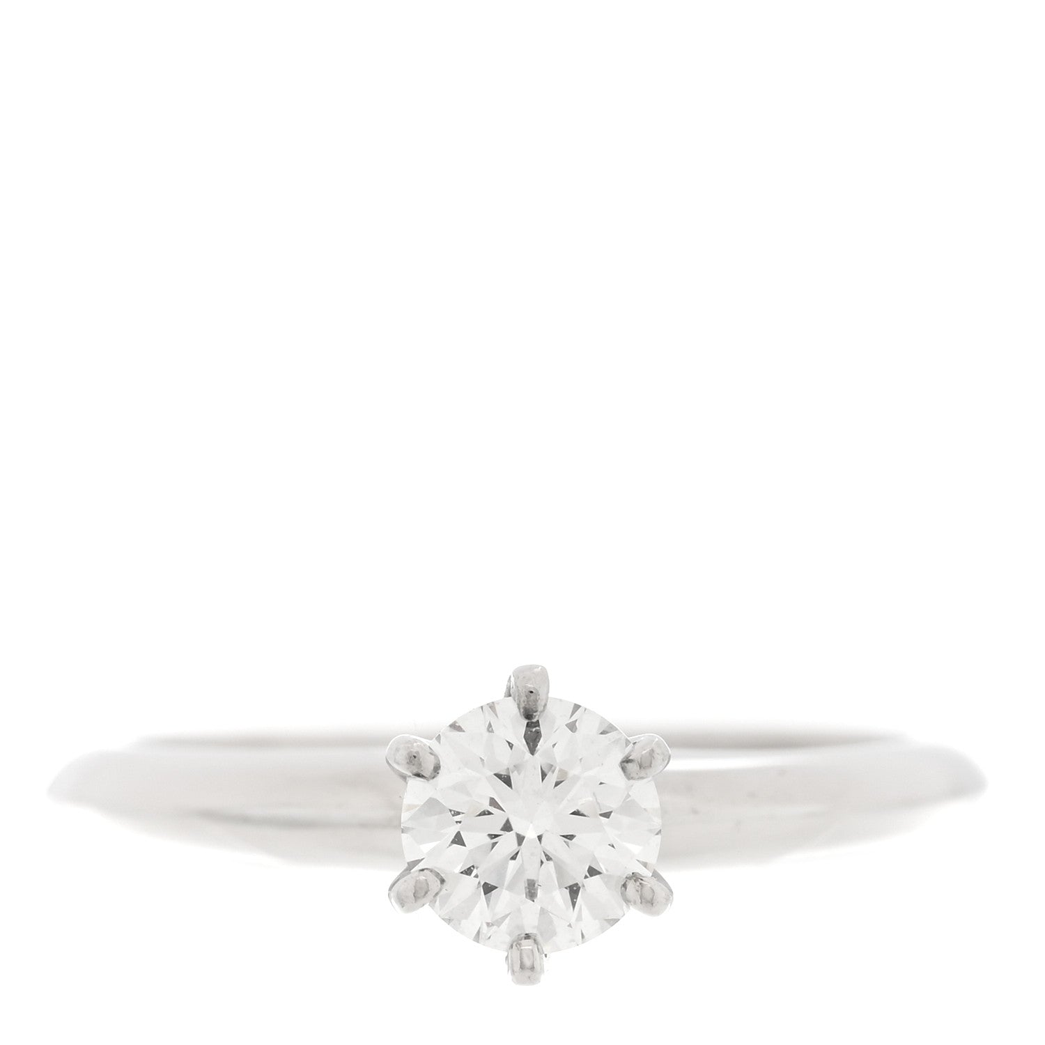 Tiffany Platinum Diamond .46ct Solitaire Engagement Ring 48 4.5 1 of 6