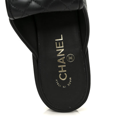 Chanel Lambskin Quilted CC Turnlock Mules 40 Black 7 of 11