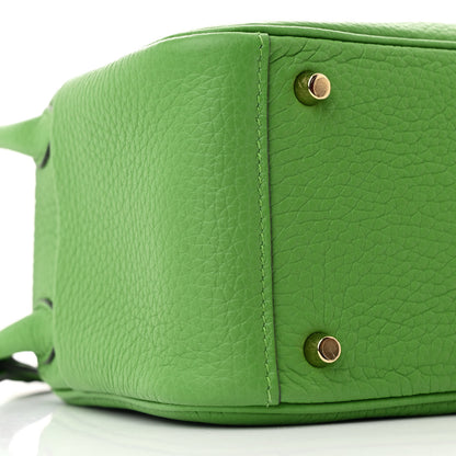 Hermes Taurillon Clemence Mini Lindy 20 Vert Yucca 9 of 11