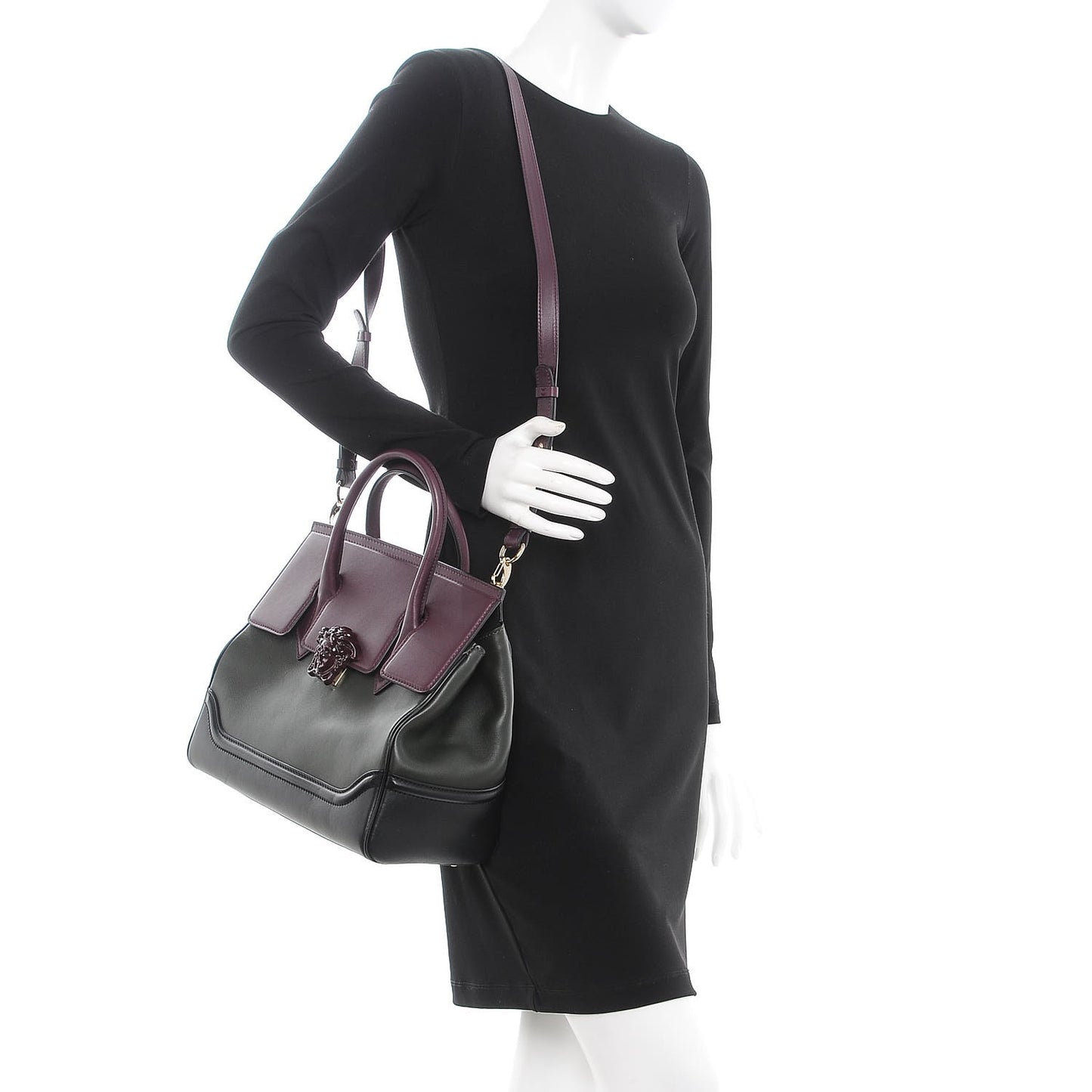 Vitello Large Palazzo Empire Bag Burgundy Army Nero Black