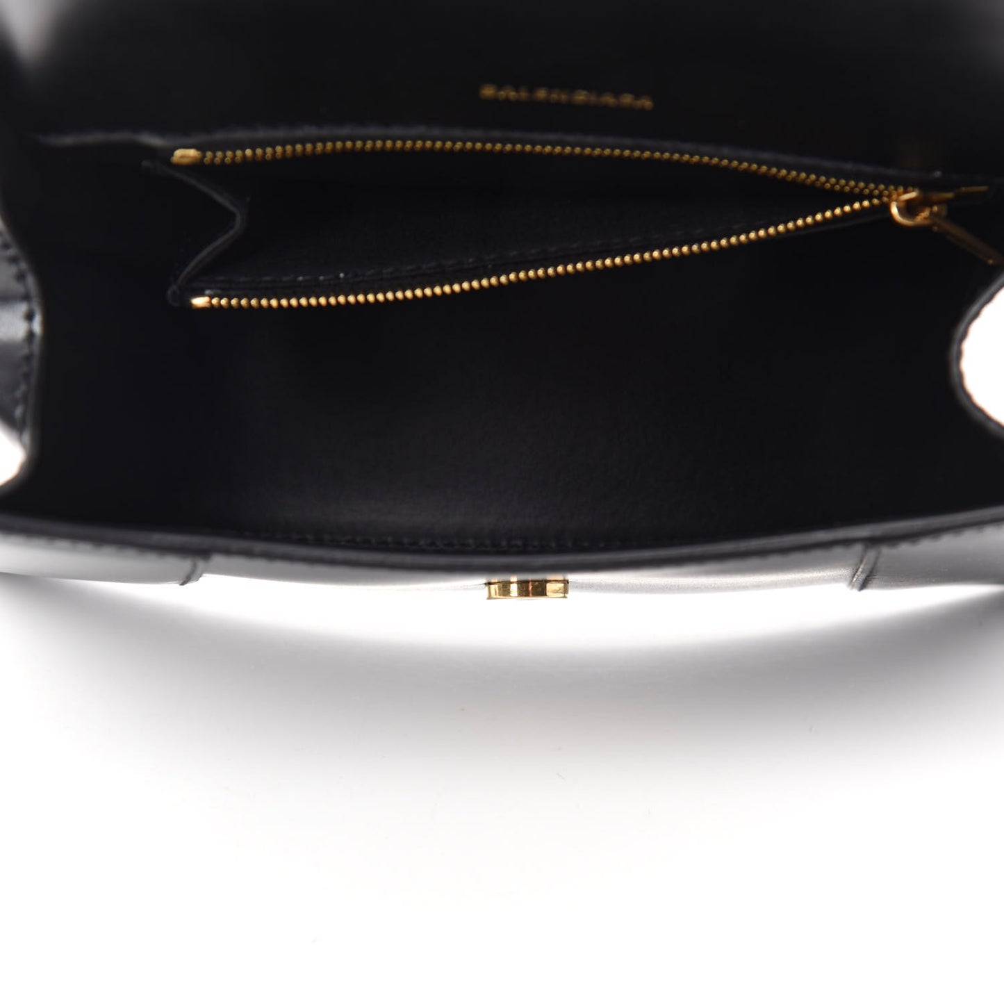 Shiny Box Calfskin Small Hourglass Top Handle Bag Black