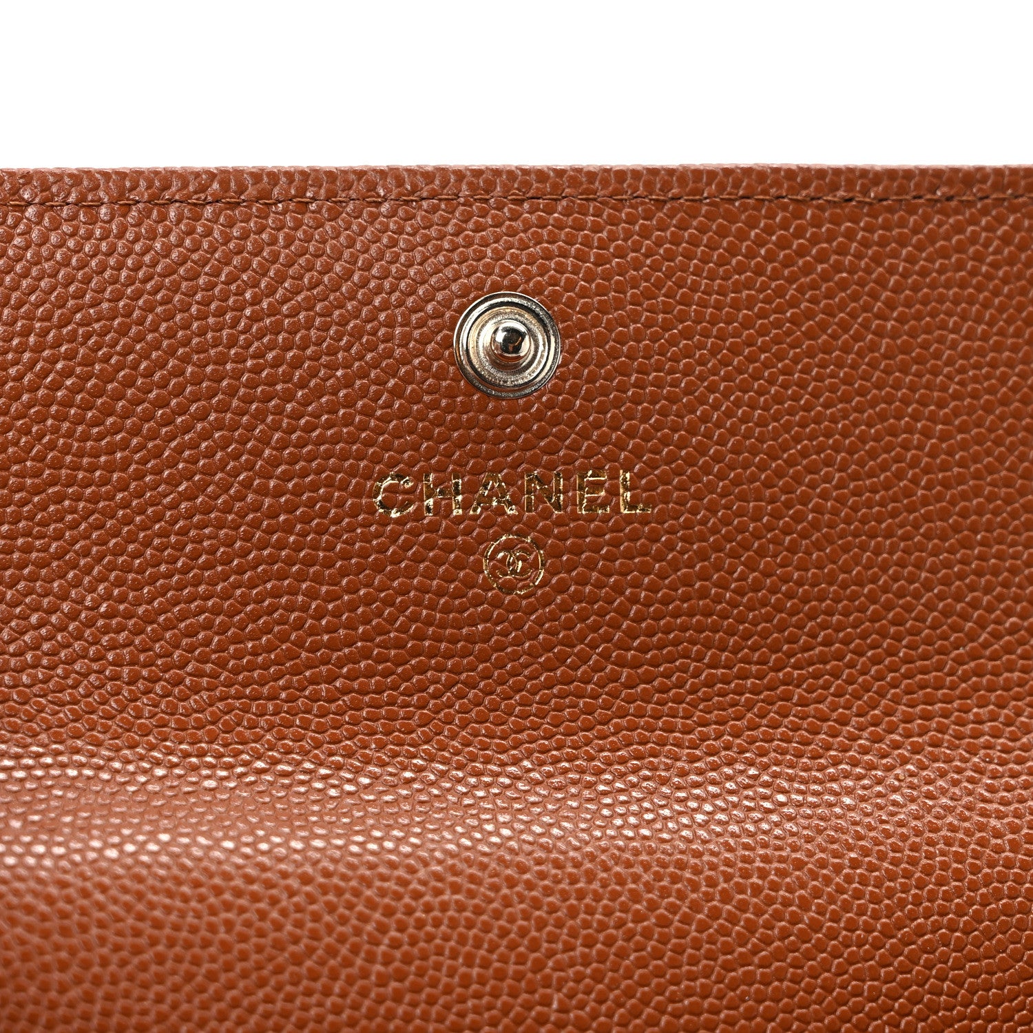 Chanel Shiny Caviar Quilted Strass CC Flap Card Holder Brown 6 of 7