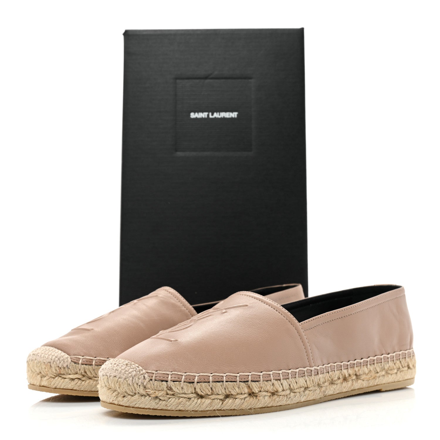 Saint Laurent Lambskin Monogram Espadrilles 39 Nude 10 of 10