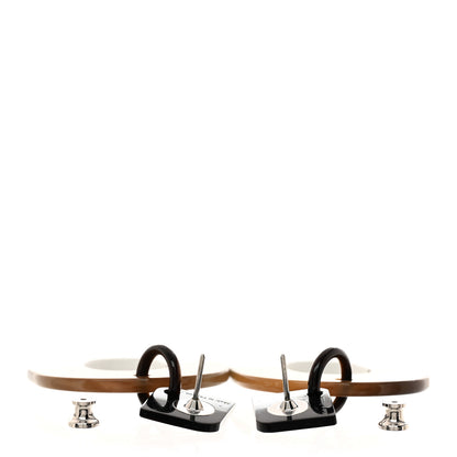 Hermes Buffalo Horn Lacquered Wood Isthme Earrings White 3 of 6