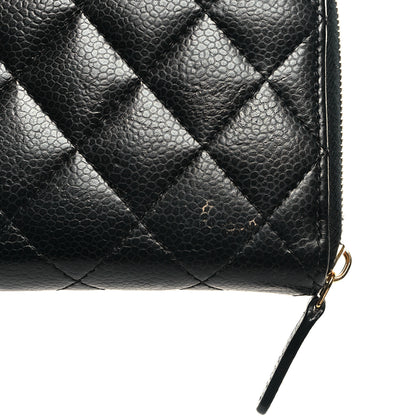 Chanel Caviar Quilted Large Gusset Zip Around Wallet Black 11 of 13