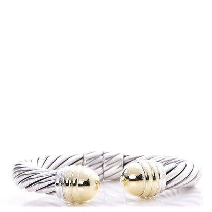 David Yurman Sterling Silver 14K Yellow Gold 10mm Cable Classics Bracelet 1 of 5