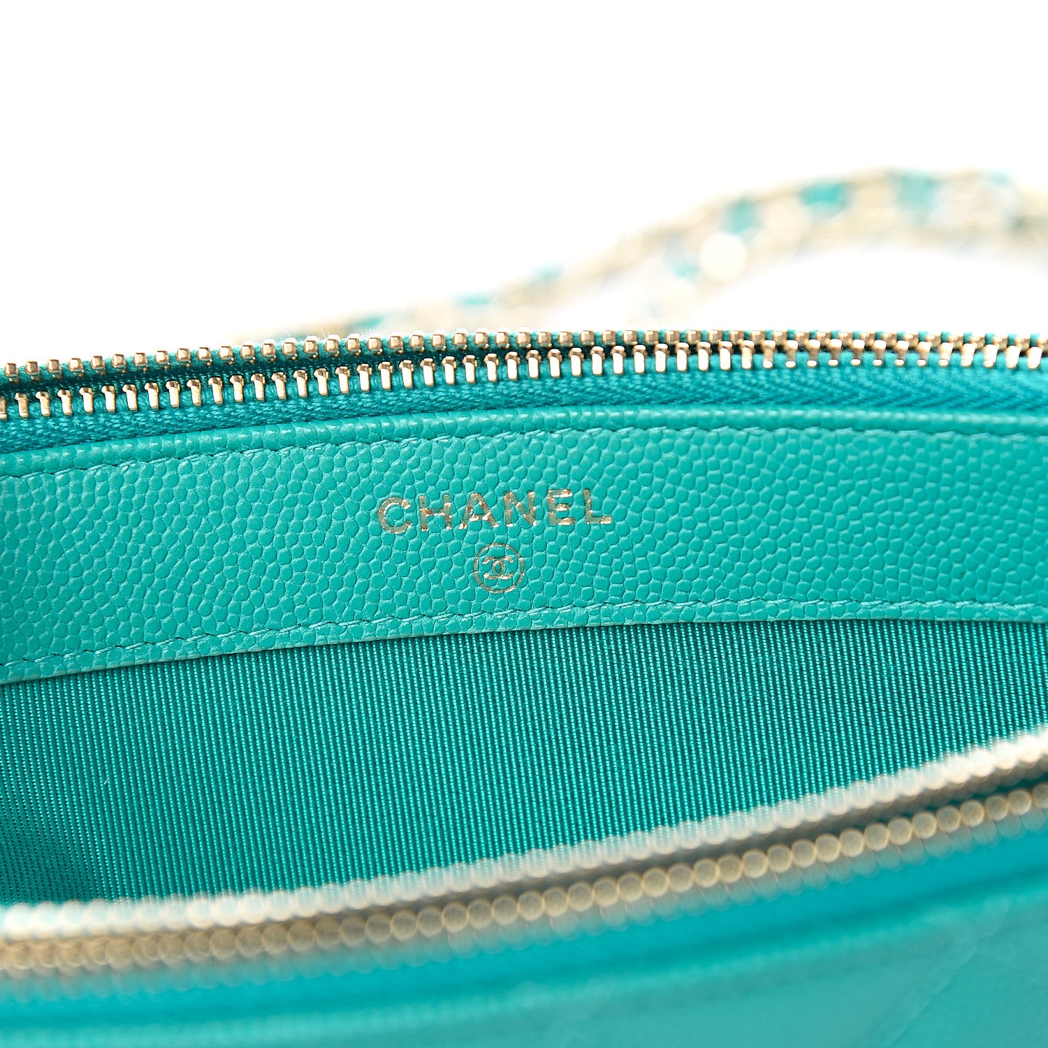Chanel Caviar Quilted Small Clutch With Chain Turquoise 7 of 12