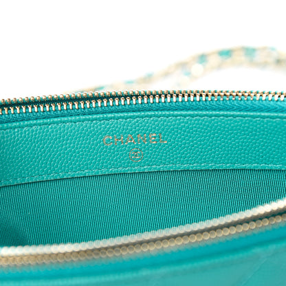 Chanel Caviar Quilted Small Clutch With Chain Turquoise 7 of 12