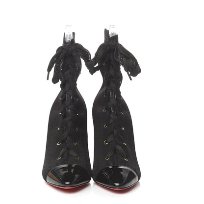 Christian Louboutin Patent Maille Tricot Frenchie 100 Ankle Boots 38.5 Black 2 of 10