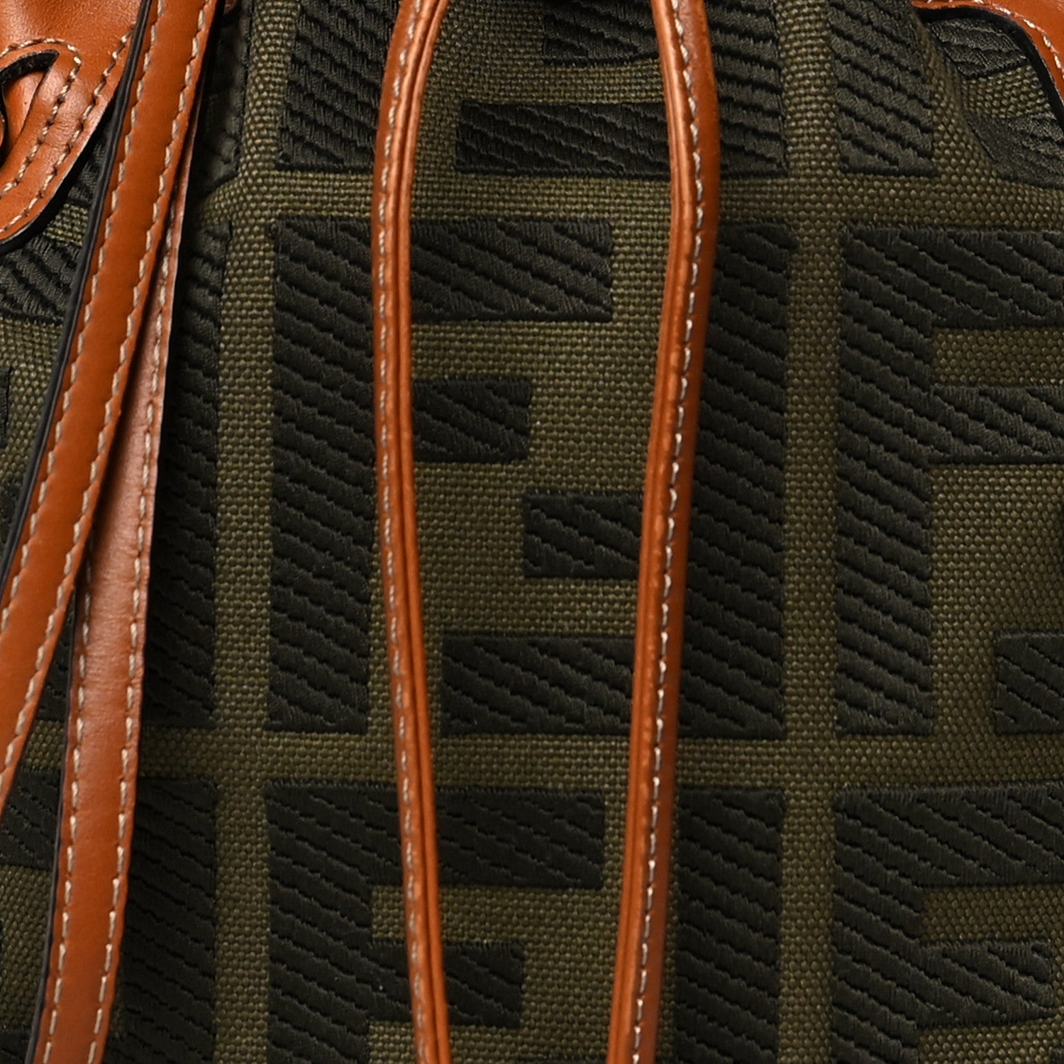 Fendi Canvas Vitello King F is Fendi FF Embroidered Mini Mon Tresor Bucket Bag Amazzonia Cuoio 9 of 12