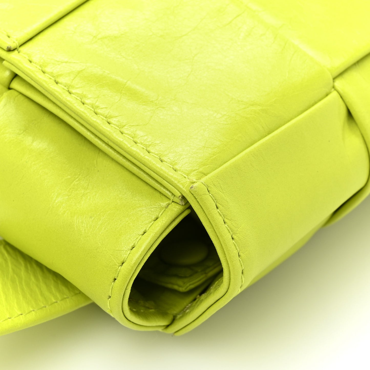 Paper Calfskin Intreccio Cassette Belt Bag Kiwi