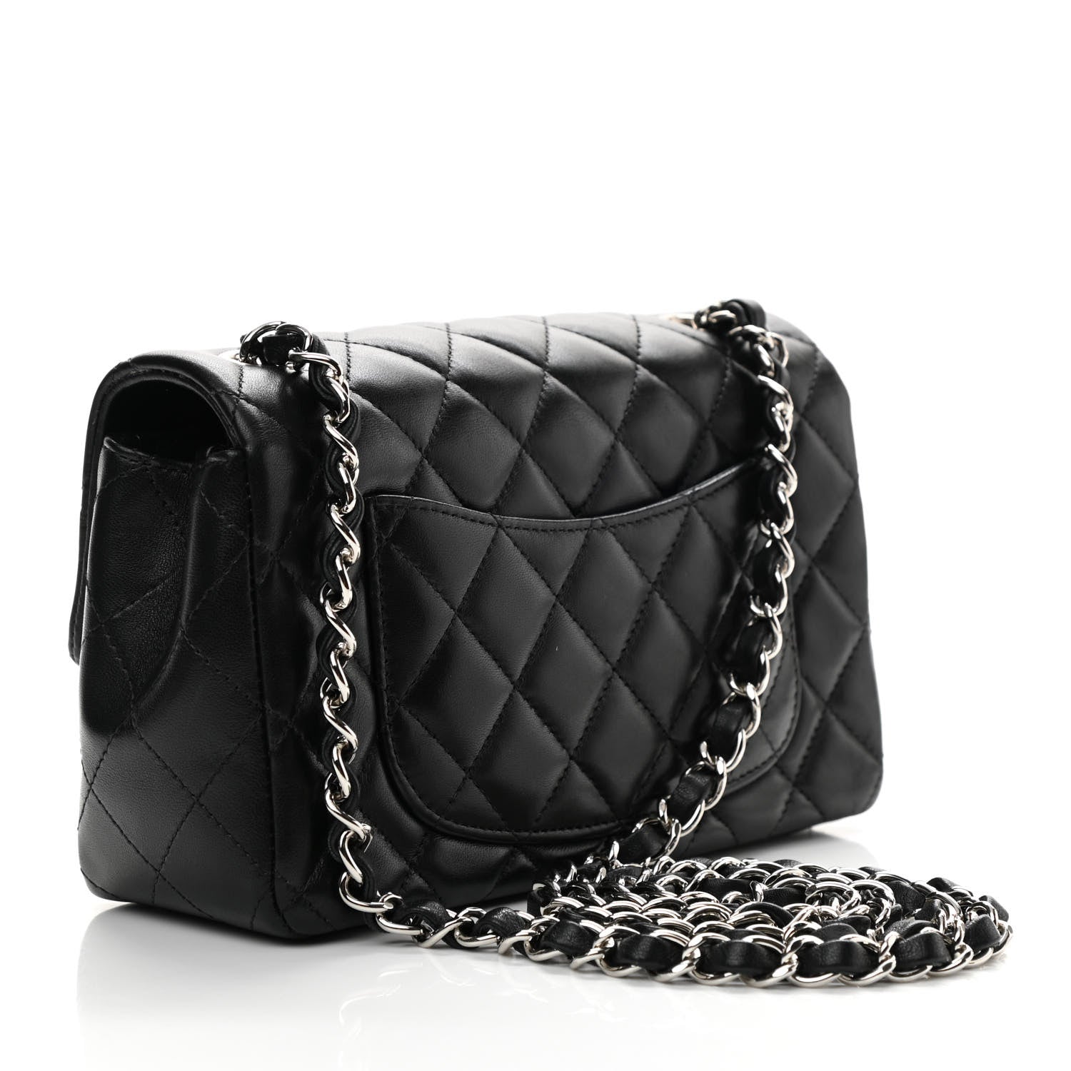 Chanel Lambskin Quilted Mini Rectangular Flap Black 3 of 10