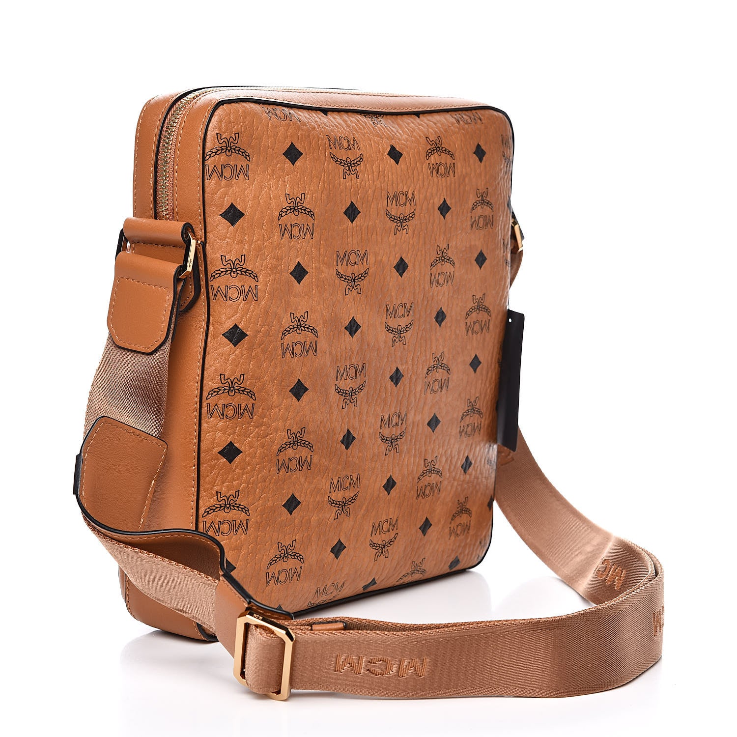 MCM Calfskin Visetos Ottomar Messenger Cognac 3 of 10