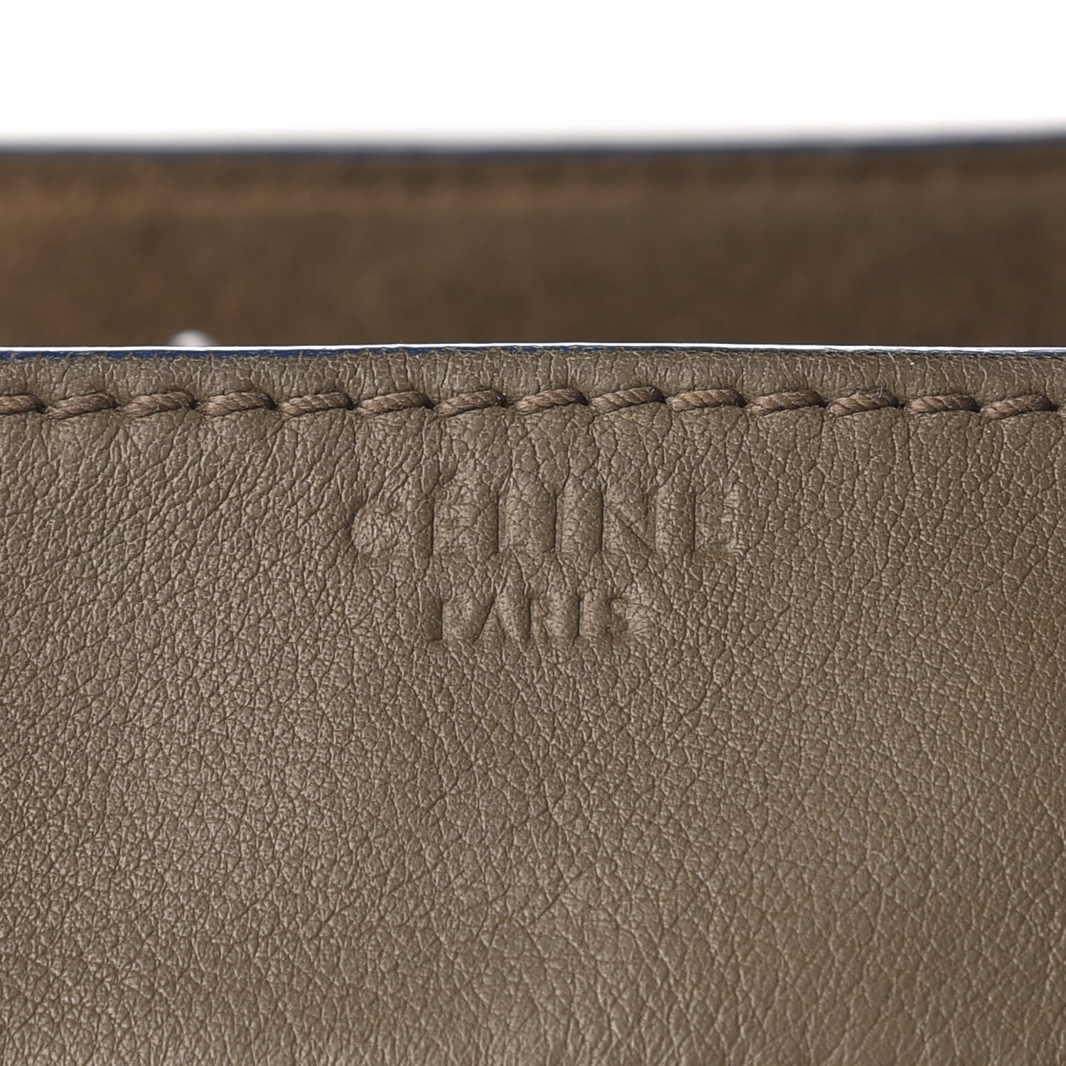 Celine Supple Calfskin Medium Phantom Luggage Khaki Cobalt Trim 20 of 32