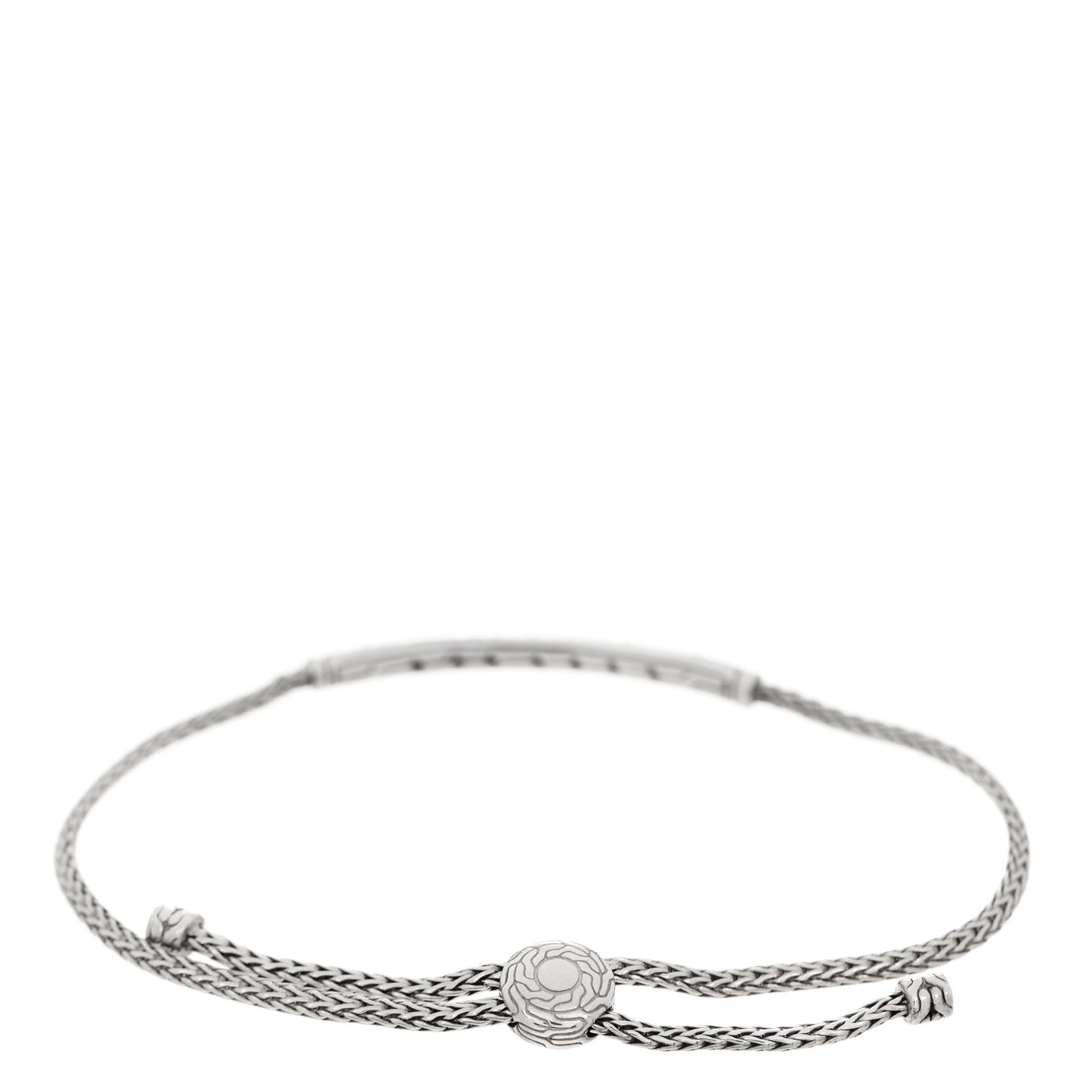 Sterling Silver Diamond Classic Chain Pull Through Bracelet