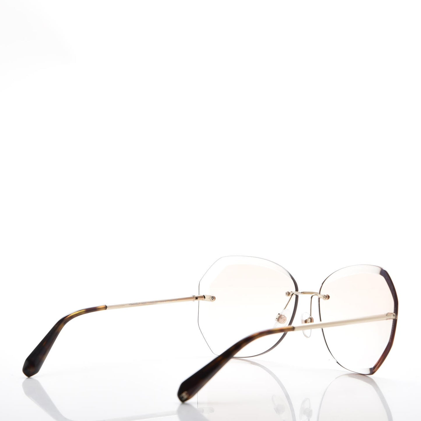 Metal Spring Round Sunglasses 4220 Gold Brown