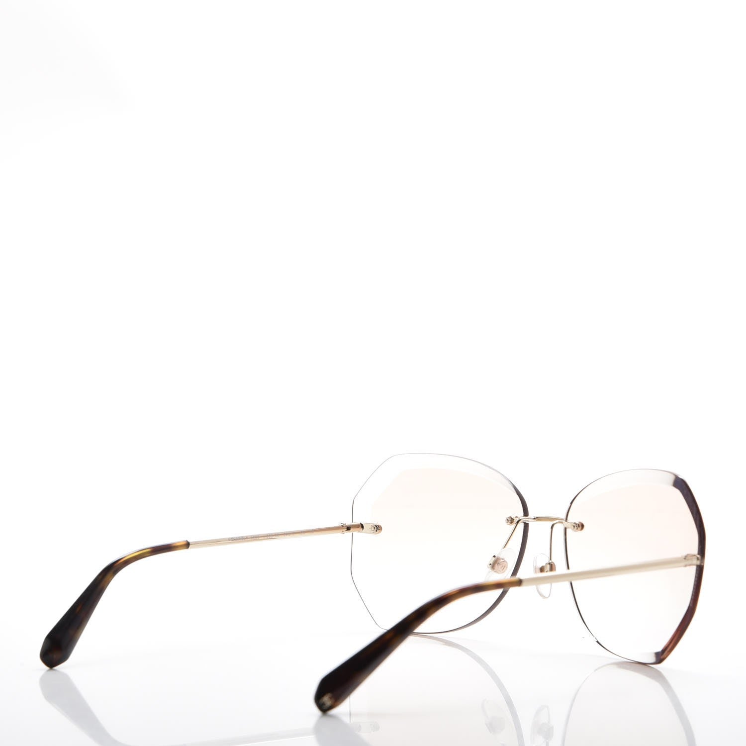 Chanel Metal Spring Round Sunglasses 4220 Gold Brown 3 of 8