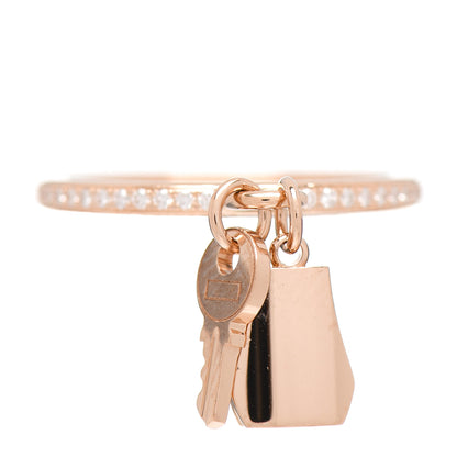 Hermes 18K Rose Gold Diamond Kelly Clochette Ring 51 5.75 1 of 5