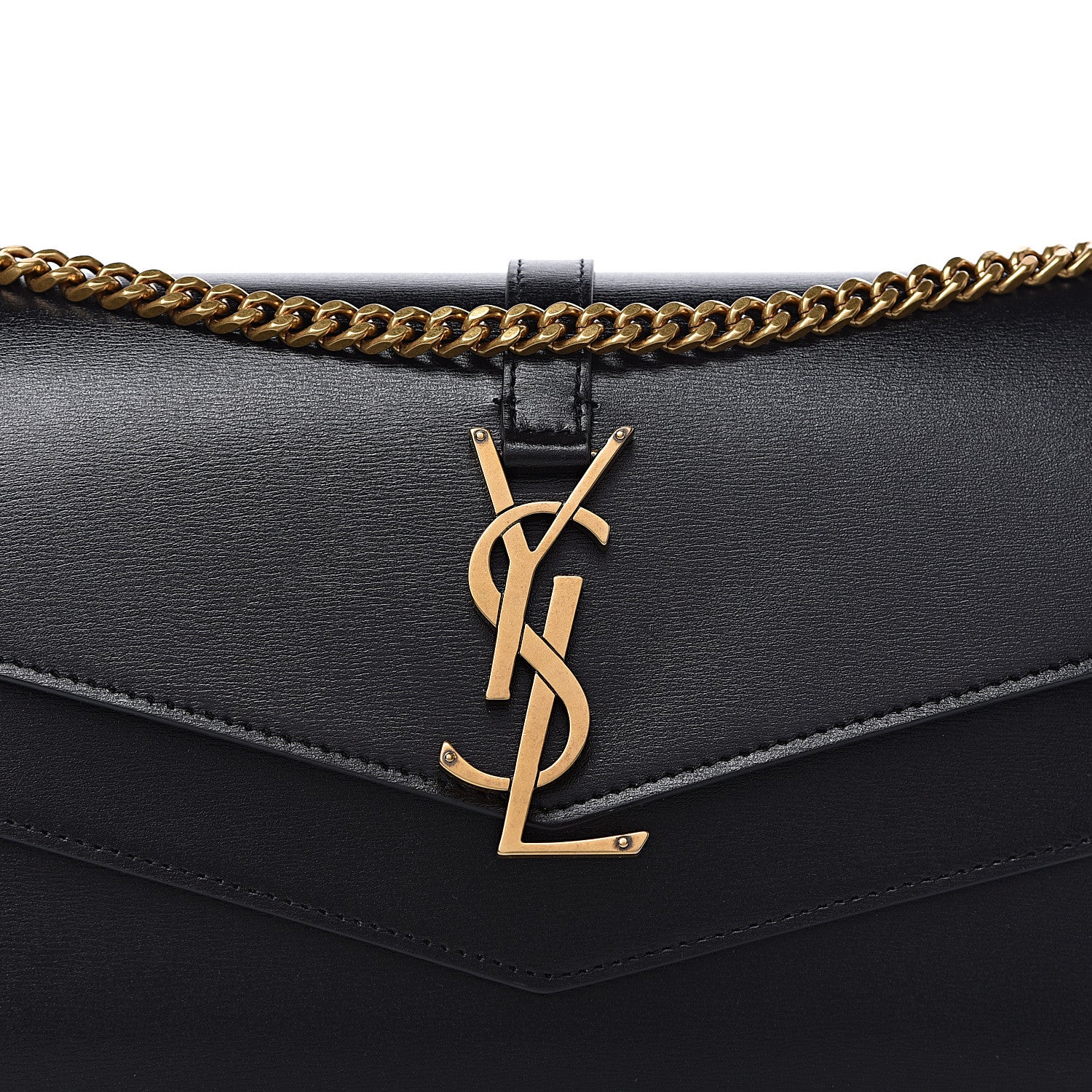 Saint Laurent Smooth Calfskin Monogram Sulpice Chain Wallet Black 10 of 10