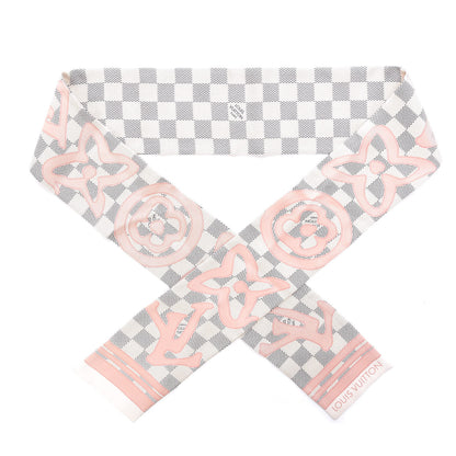 Louis Vuitton Silk Damier Azur Tahitienne Bandeau Rose Ballerine 1 of 4