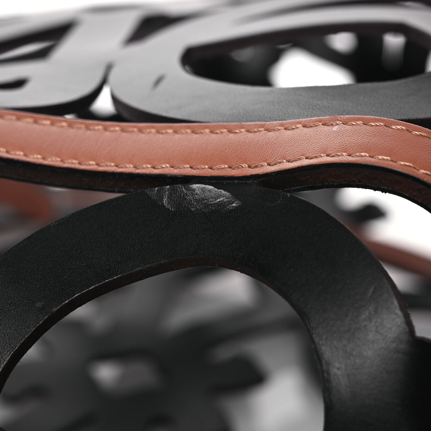 Smooth Calfskin Small Anagram Cutout Tote Black