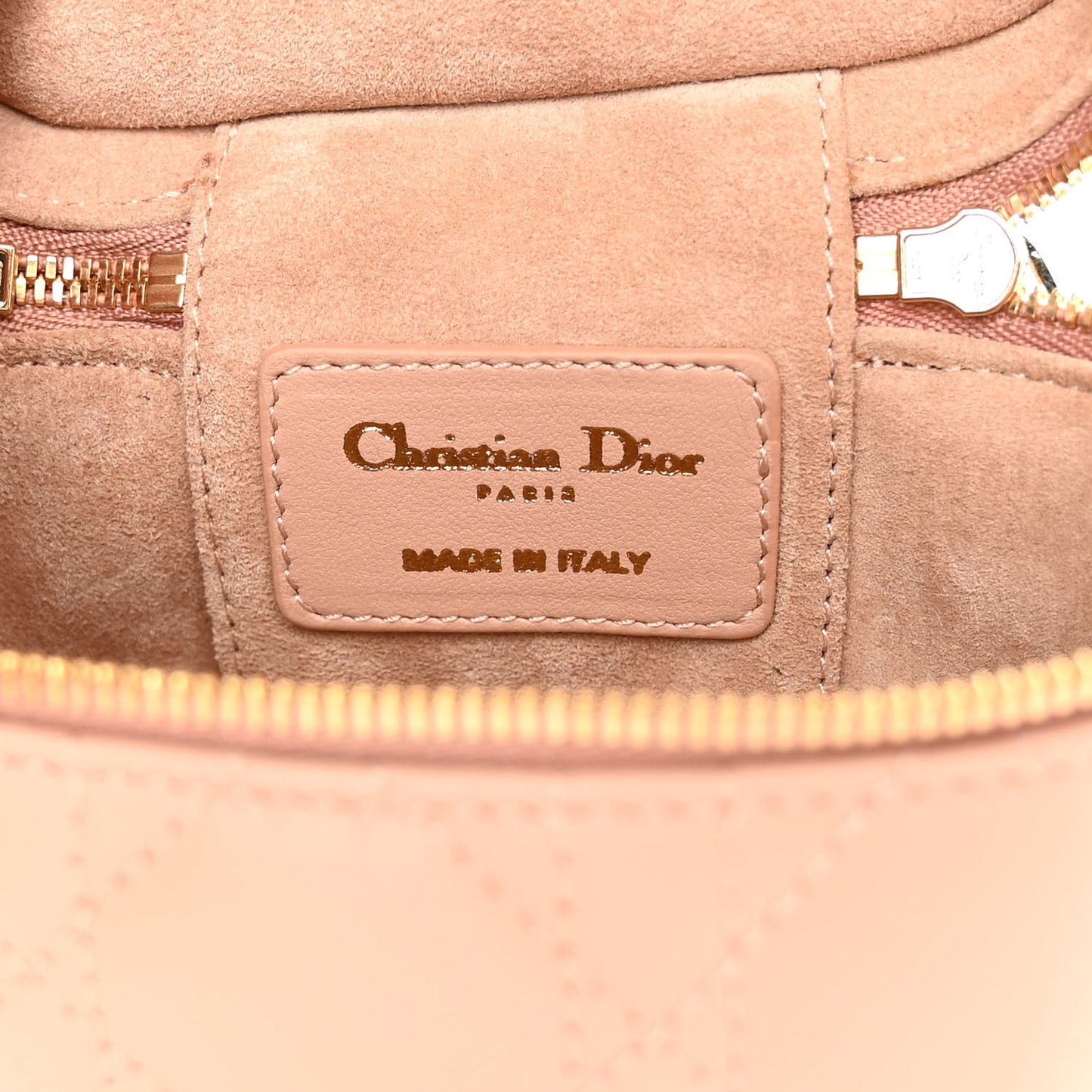 Lambskin Cannage Micro Vanity Case Deep Nude