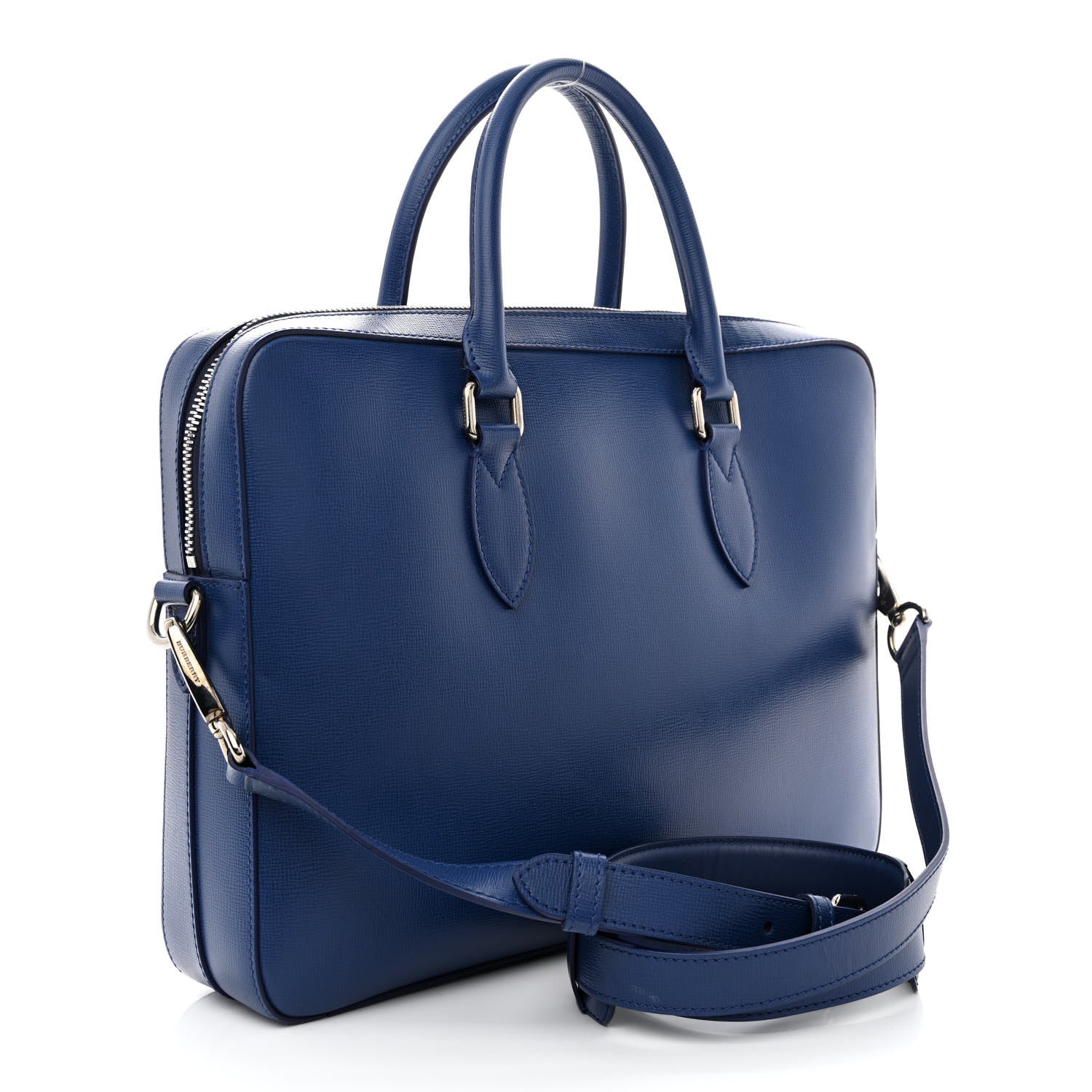 Burberry Textured Calfskin Barrow Briefcase Deep Blue 3 of 16