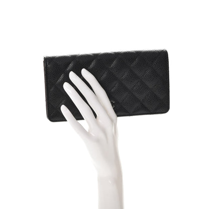 Chanel Caviar Quilted Yen Wallet Black 2 of 10