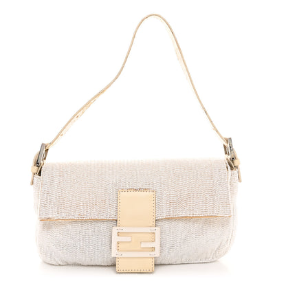 Fendi Beaded Baguette White 1 of 14