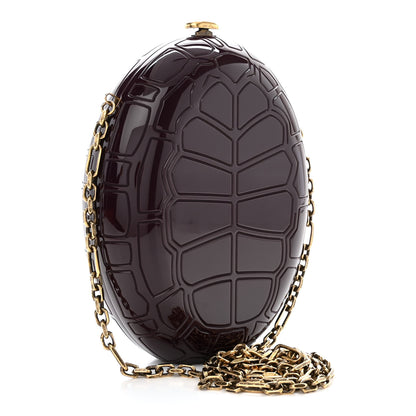 Chanel Plexiglass Shell CC Round Minaudiere Clutch Purple 3 of 10