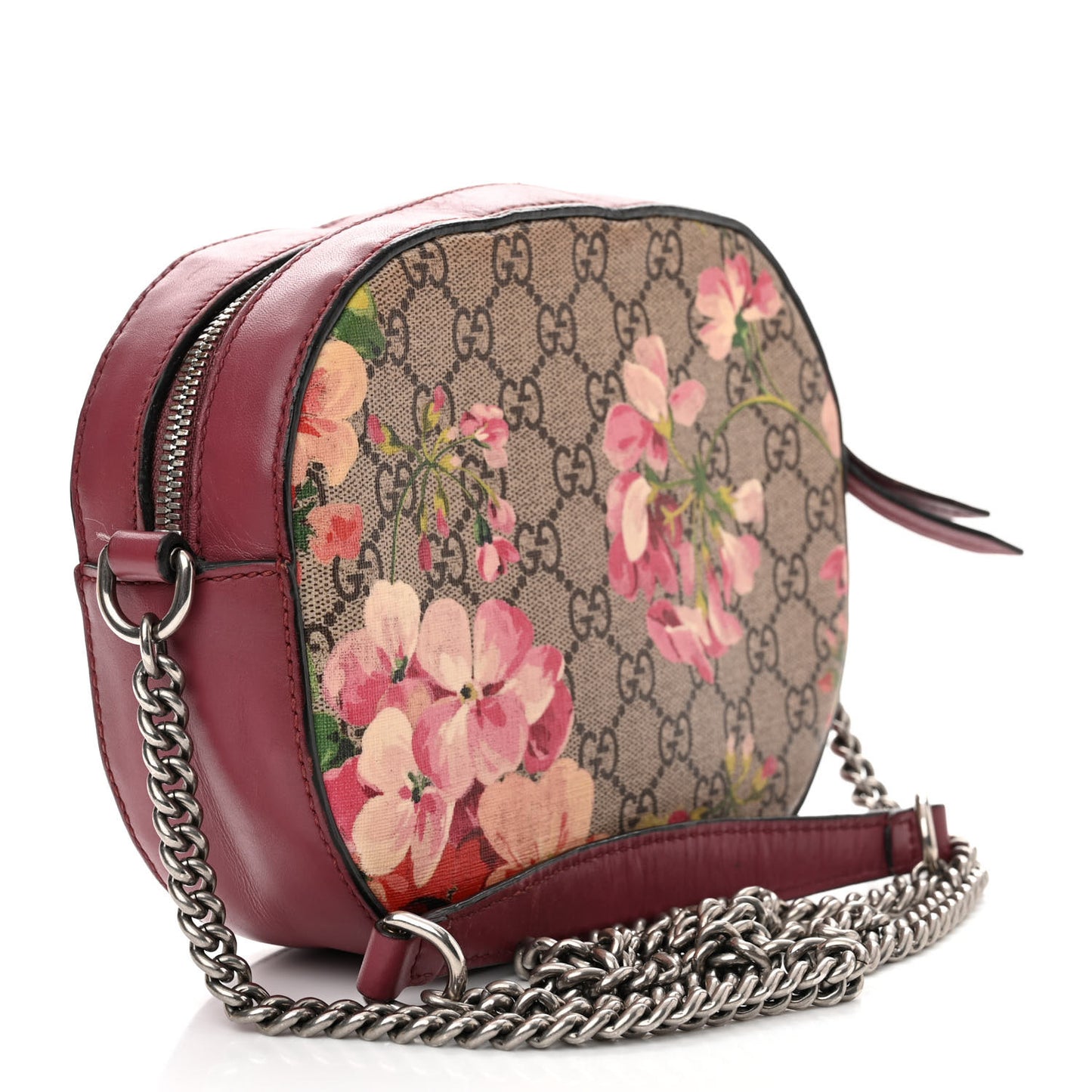 GG Supreme Monogram Blooms Mini Chain Shoulder Bag Beige Multicolor Dry Rose