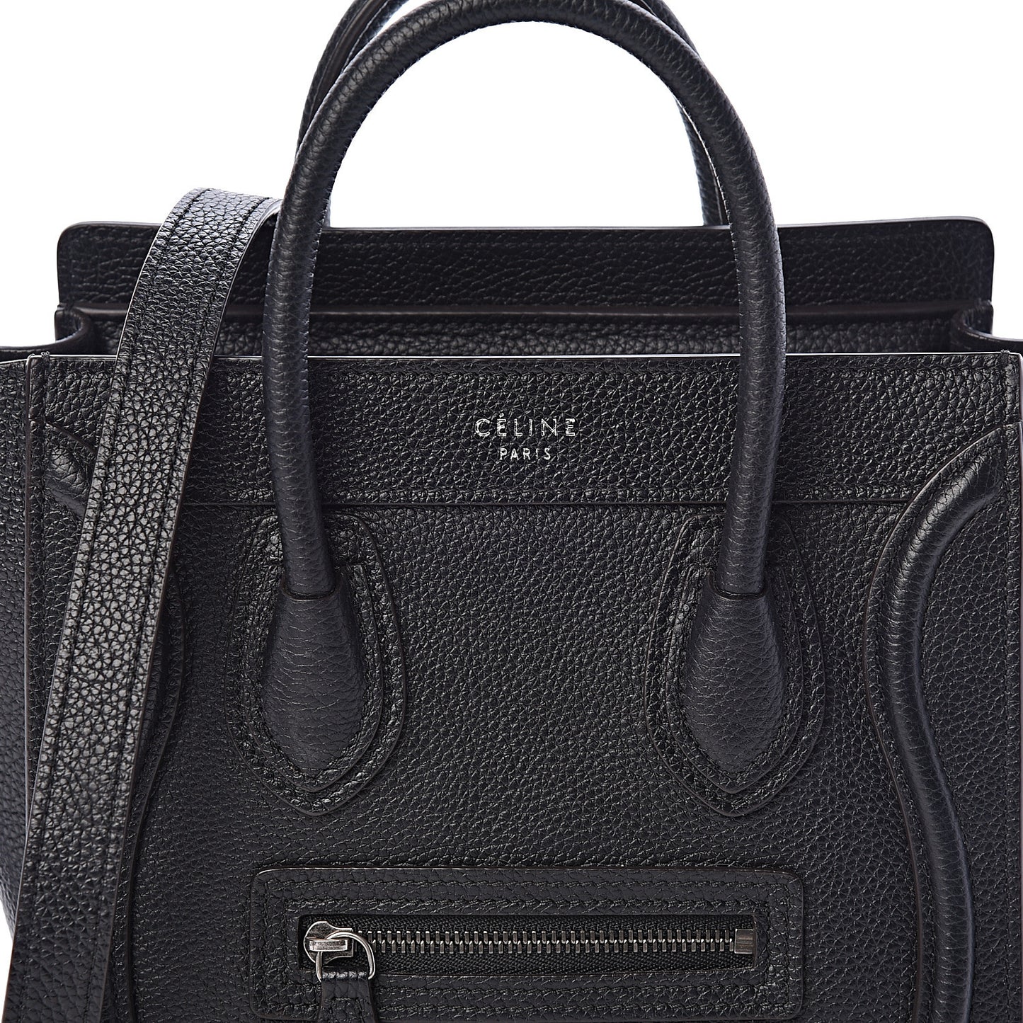 Drummed Calfskin Nano Luggage Black