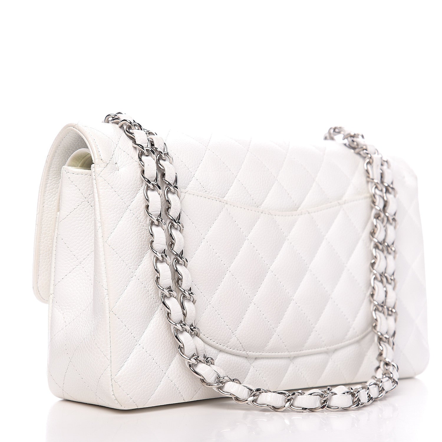Chanel Caviar Quilted Medium Double Flap White 2 of 16