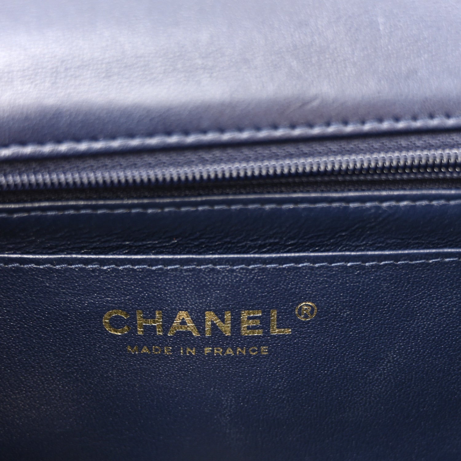 Chanel Lambskin Quilted Mini Top Handle Rectangular Flap Navy Blue 6 of 12