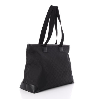 Gucci Nylon Monogram Calfskin Large Tote Bag Black 3 of 7
