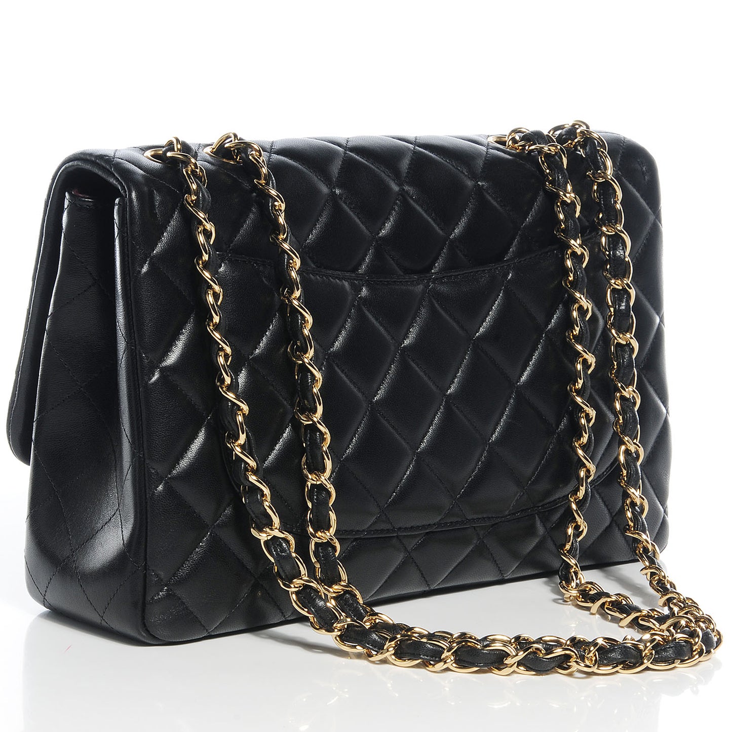 Lambskin Jumbo Single Flap Black