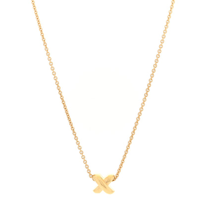 Tiffany 18K Yellow Gold X Pendant Necklace 1 of 5